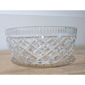 Vintage Waterford Killeen Diamond Cut Crystal Serving Fruit Bowl 8''